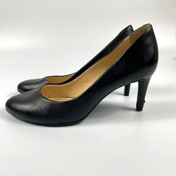 Women's Alex Marie Round Toe Leather Pumps Professional Heels Black Size 8 M - Picture 4 of 9